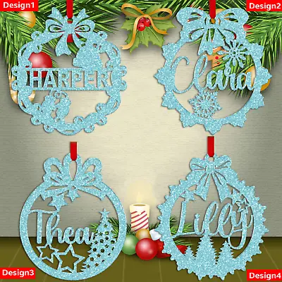 Christmas Tree Personalised Name Bauble Xmas Tree Ornament Decoration Gifts 2023 • £2.44