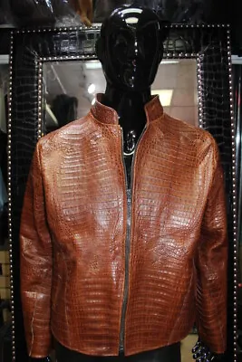 $7500 • Buy Genuine Black Crocodile Jacket For Men Cognac