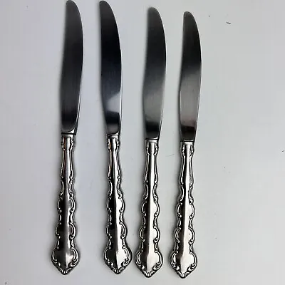 Vintage Oneida MOZART Deluxe Stainless Flatware - Set Of 4 Dinner Knives 9  • $18.95