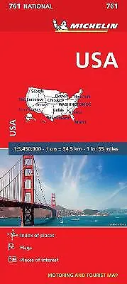 £6.55 • Buy USA - Michelin National Map 761 - 9782067173323