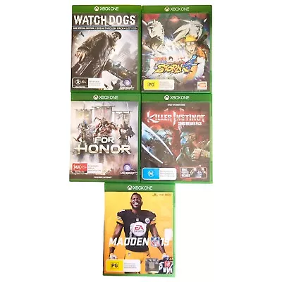 Xbox One Game Bundle X 5 Watchdogs Killer Instinct Naruto 4 For Honor Madden 19 • $39