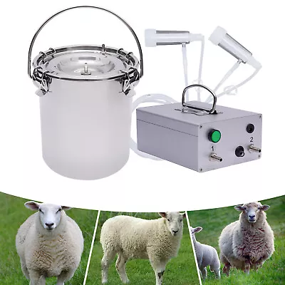 5L Dual Head Electric Sheep Goat Cow Milker Vacuum Impulse Pump Milking Machine • $105