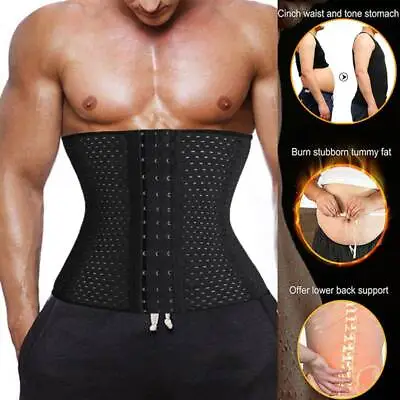 Men's Waist Trainer Body Shaper Tummy Girdle Fat Burner Slim Corset Belt Belly • £8.99