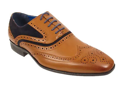 Mens Brogue Oxford Lace Up Leather Lined Formal Shoes Size UK 6 7 8 9 10 11 12 • £25.99