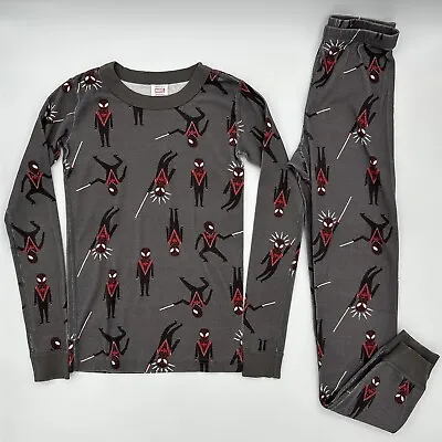 HANNA ANDERSSON Gray Spiderman Long Johns Size 140 (US 10) • $22.95