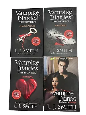 The Vampire Diaries 4 X Book Bundle L. J. Smith Paperback The Return The Hunters • £12.90