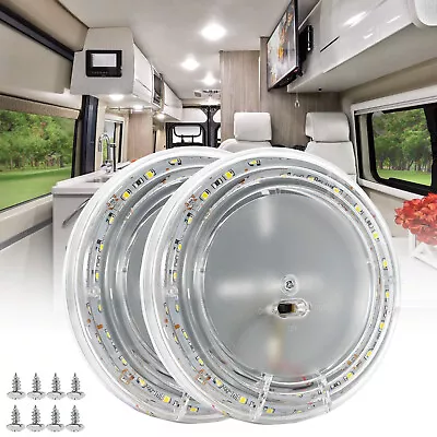 2x Round 12V 24LED Interior Dome Cabin Light Roof Ceiling Lamp Camper Caravan • £12.95