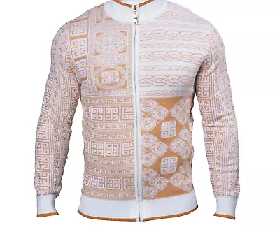 Prestige SW-525 L/S Full Zip Mock Neck 2 Button Sweater Gold • $120