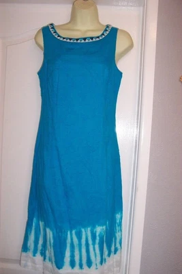 £7 • Buy New Stunning  Ladies Blue Dip Dye Embellished Neck Detail  Dress  Size 10 Roman