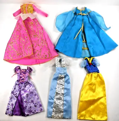 Barbie Disney Clone Princess Gowns Merida Snow White Rapunzel Aurora Cindy Lot 5 • $19.99
