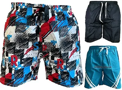 Mens STRIP Swimming Shorts Swim Surf Board Trunks Swimwear Beach Wear Quick Dry • £5.99