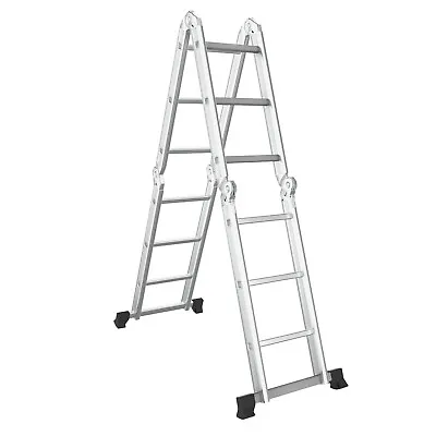 Topbuy 7-in-1 Folding Aluminum Ladder Multi-Purpose Extension Ladder For Home & • $119.95