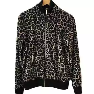 Michael Kors Velour Animal Print Full Zip Jacket • $52