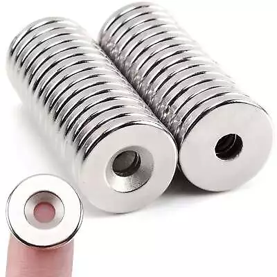 Dia:20/25mm Countersunk Ring Round Disc Strong Magnet Rare Earth Neodymium Hole • $8.82