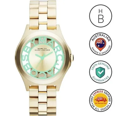 New RARE Marc Jacobs Womens Watch Mini Henry Skeleton Gold Mint Green MBM3295 • $249