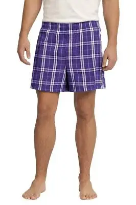 District - Young Mens Flannel Plaid Boxer - Purple - Small • $13.95
