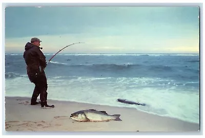 C1960 Fishing Long Island Waters Fish Rockaways Montauk Point New York Postcard • $14.98