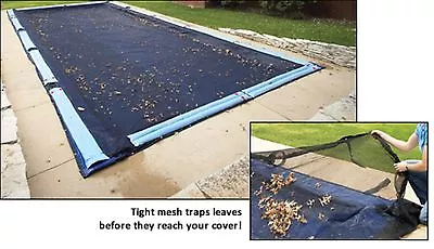 $94.99 • Buy In Ground Pool Leaf Net Black Mesh ALL SIZES 4' Overlap