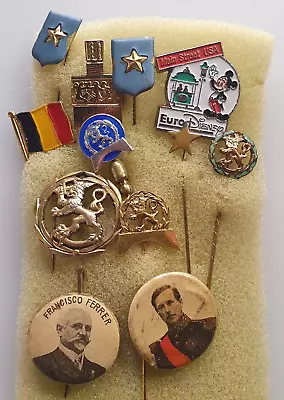 Lot Of Vintage Badges Of Belgium Finland ... 11 Pcs. • $8