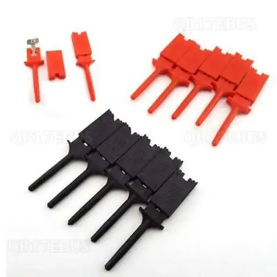 50mm Micro Mini Insulated Test Hook SMD IC Probe Clip Jumper Grabber B17 • $1.87