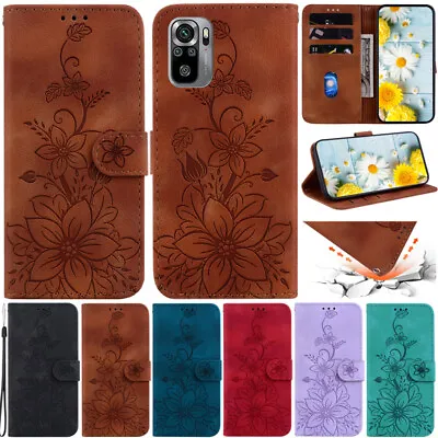 Flowers Wallet Flip Case Cover For Xiaomi Redmi 10A 10C Note 9S Note 12 Pro 4G • $13.54