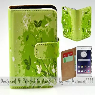 For OPPO Series - Green Leaf Theme Print Wallet Mobile Phone Case Cover  • $13.98