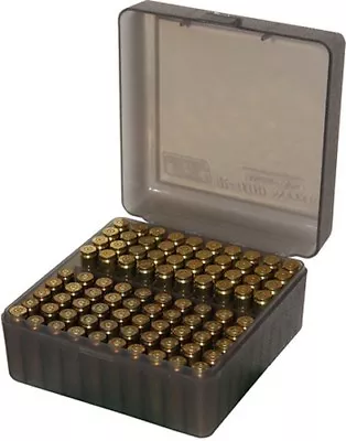 MTM RS10041 Ammo Box 100 Round Flip-Top 223 204 Ruger 6X47 Clear Smoke • $10.38