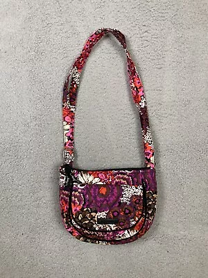 Vera Bradley Lizzy Rosewood Crossbody Bag Womens Pink Purple Multi Floral Small • $19.95