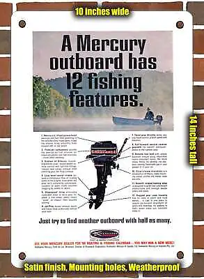 METAL SIGN - 1968 A Mercury Outboard Has 12 Fishing Features - 10x14 Inches • $24.61