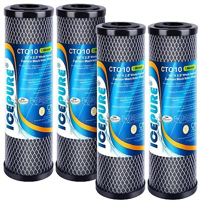 Whole House CTO Carbon Water Filter Cartridge 1 Micron 2.5  X 10  4PCS • $27.54