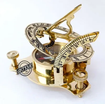 3  - Marine Magnetic Device Nautical Brass Pocket Sundial Compass Sailor Gifts • $19