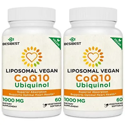 1000Mg Liposomal Coq10 Ubiquinol 120 Vegan Softgels High Absorption Ubiquinol   • $48.11