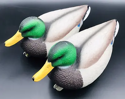 Two Vintage 2012 Hard Core Whaletail Promo Mallard Drake Plastic Duck Decoys • $19.99