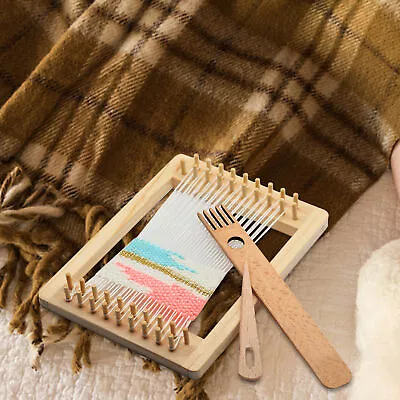 Wooden Hand-Knitted Machine Weaving Loom Kit DIY Woven Tapestry Craft • £21.59