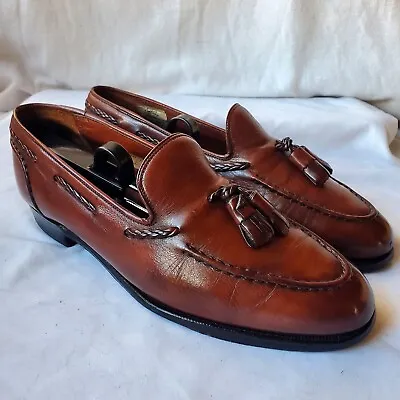 Stuart’s Choice Mens Tassel Loafer Dress Shoes Brown Size UK 7 D Made In England • $59.95