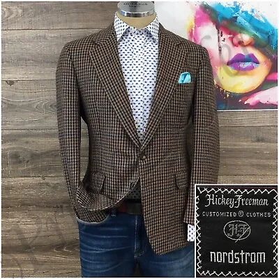 Vintage Hickey Freeman Mens Blazer Sport Coat Casual Jacket Size 40R Wool Suits • $89.10