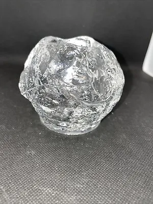 Vintage Kosta Boda Full Lead Crystal Glowing Snowball Votive Candle Holder 3 X 4 • $14