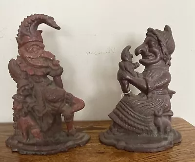 Vintage Cast Iron Punch & Judy Puppet Bookends USA (S21) • $12.99