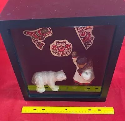 Shadow Box With C. Alan Johnson Figurines Totemic Ornaments Pre-Owned • $239