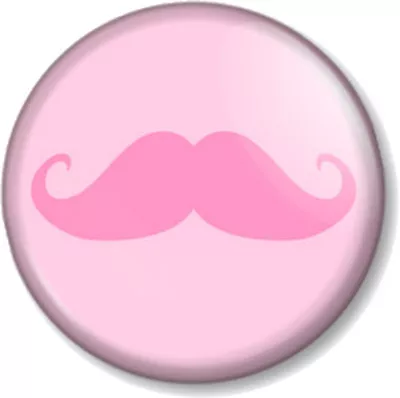 £0.99 • Buy Pink Moustache 25mm 1  Pin Button Badge Movember Tash Mustache Geek Cute Novelty