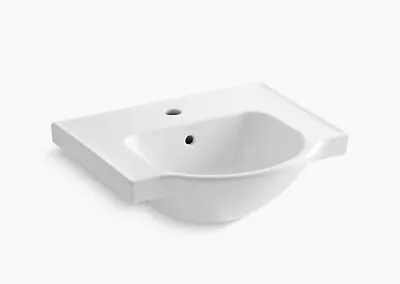 KOHLER Veer 21  Pedestal Sink Basin White Overflow Drain Single Hole K-5247-1-0 • $44.99