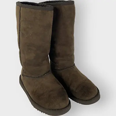 Uggs Classic Tall Boots Chocolate Brown Solid Shearling Size 5 EUR 35 • $19.99