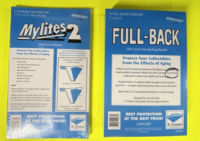 $62.99 • Buy 50 E.gerber Mylites2 (725m2) & 50 700fb (42pt) Fullbacks Std Free Boxed Shipping