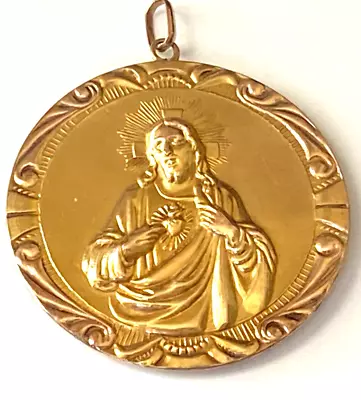 10K GOLD-19.2g~ Jesus&Virgin Mary Guadalupe 3D/2 Side Pendant~ • $699