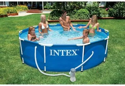Intex 10ft X 30in Metal Frame Swimming Pool Blue 305 X 76 Cm • £119.19
