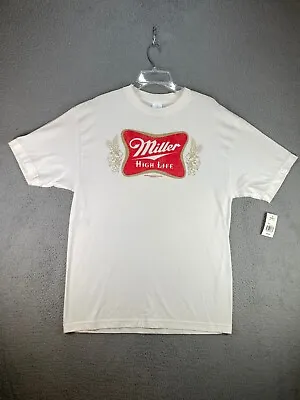 Vintage Miller High Life Beer Shirt Mens Large White AAA Tag Fishing Angler • $20