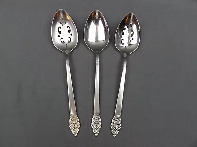 3 X Oneida Community Vinland Stainless Serving Spoons 8 ¼” • $21.59