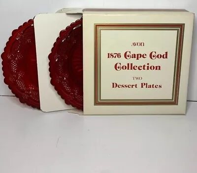 1980   1876 Cape Cod Collection  DESSERT PLATES   Roman Rosette Pattern Avon NIB • $11.85