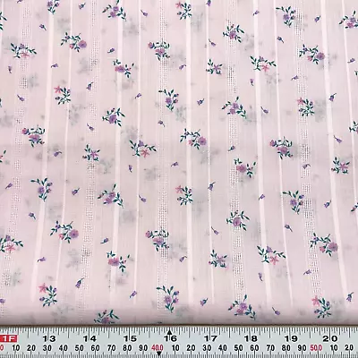 Vintage Wamsutta Florals On Light Purple Cotton Blend DIMITY By The HALF YARD • $10