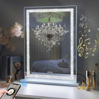 FENCHILIN Crystal Hollywood Vanity Mirror With Lights Bluetooth Standing 80CM • $199.99